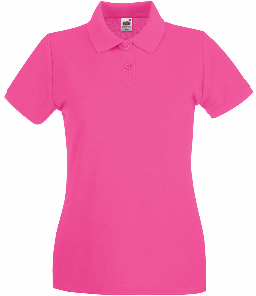 SS89 (630300) Fruit of the Loom Lady-Fit Premium Cotton Piqué Polo Shirt