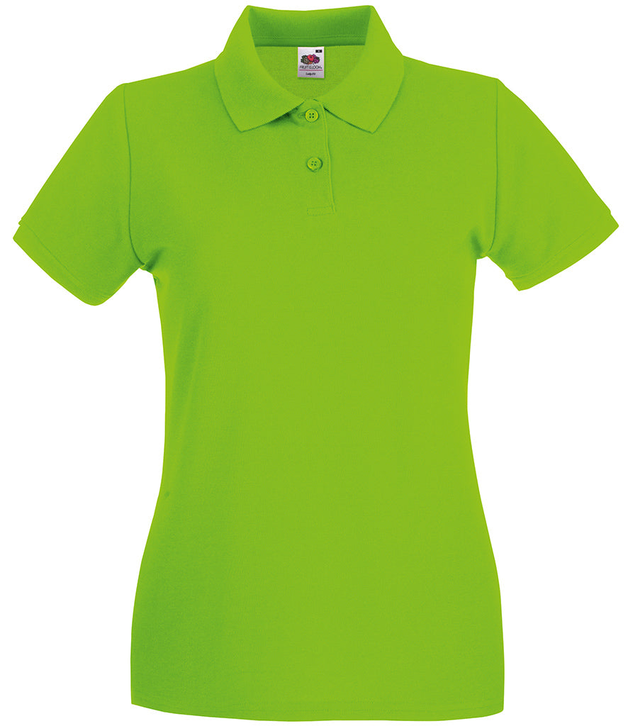 SS89 (630300) Fruit of the Loom Lady-Fit Premium Cotton Piqué Polo Shirt