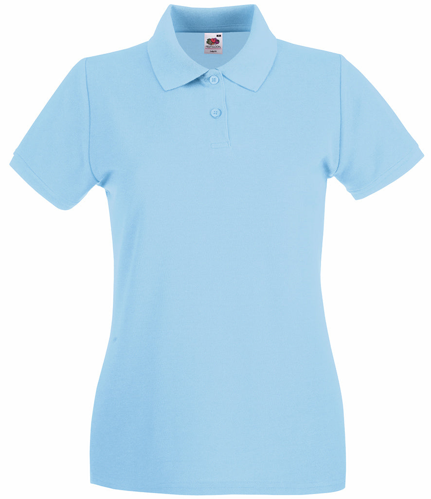 SS89 (630300) Fruit of the Loom Lady-Fit Premium Cotton Piqué Polo Shirt